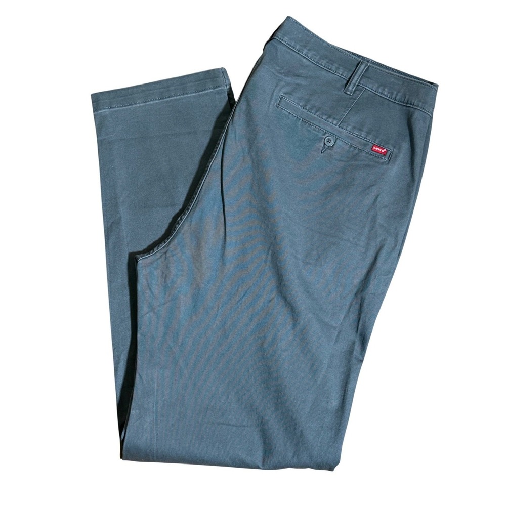 Levi Strauss Mens Chinos Pants Gray Big & Tall 44x36 Standard Taper Cotton Blend